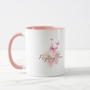 Fliegende freie 11 Unze. Rosa Kaffee-Tasse Tasse