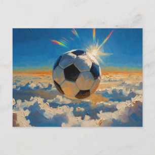 Fliegende Fußball-Ball-Kunst (Ölgemälde Nr. 4) Feiertagspostkarte