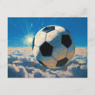 Fliegende Fußball-Ball-Kunst (Ölgemälde Nr. 5) Postkarte