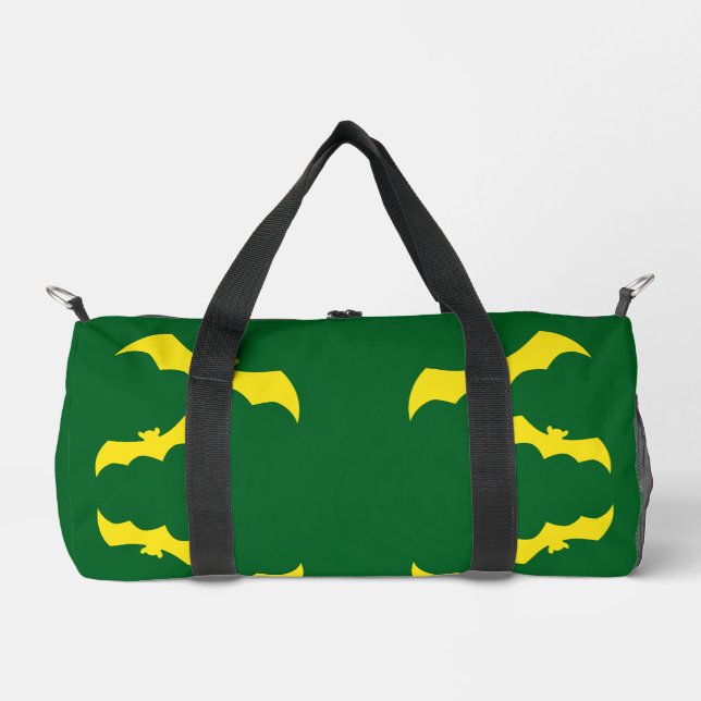 Fliegende gelbe Halloween-Fledermäuse Duffle Bag (Vorderseite)