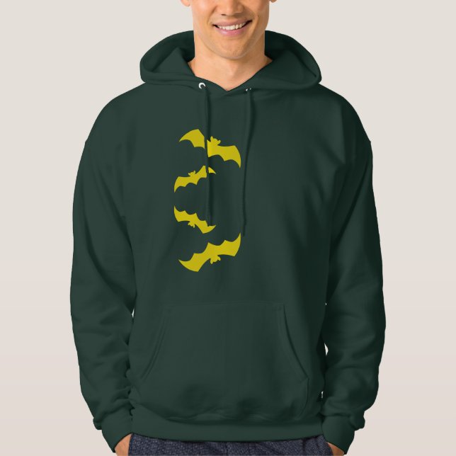 Fliegende gelbe Halloween-Fledermäuse Hoodie (Vorderseite)