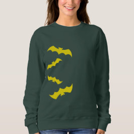 Fliegende gelbe Halloween-Fledermäuse Sweatshirt