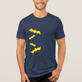 Fliegende gelbe Halloween-Fledermäuse Tri-Blend Shirt