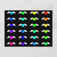 Fliegende Herzen Farbenfrohe Regenbogenfarben Lieb