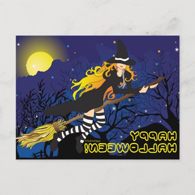 fliegende Hexe_1 Postkarte (Vorderseite)