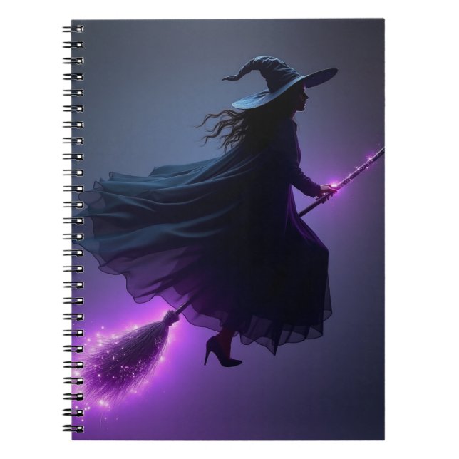 Fliegende Hexe Halloween Notizblock (Vorderseite)