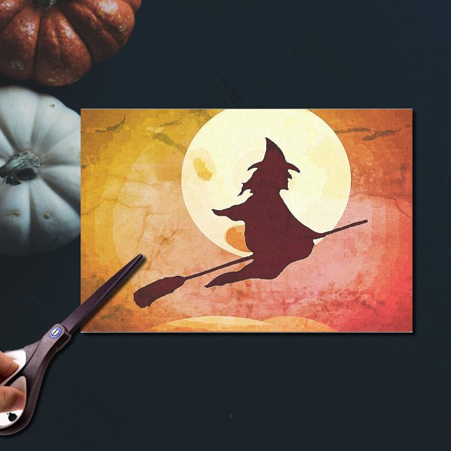 Fliegende Hexe mit Vollmond-Nr. 2 Gewebepapier Seidenpapier (Von Creator hochgeladen)