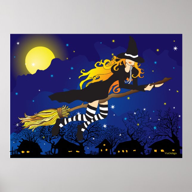 Fliegende Hexe Poster (Vorne)