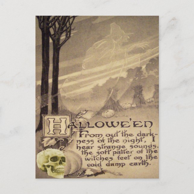Fliegende Hexe Postkarte (Vorderseite)