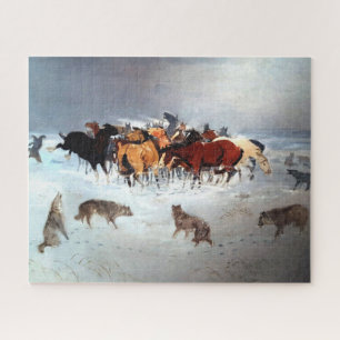 Fliegende Hufe Wolfsrudel greift Pferde an C Russe Puzzle