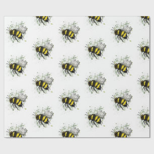 Fliegende Hummel, Freihand-Digitalzeichnung Insekt Geschenkpapier