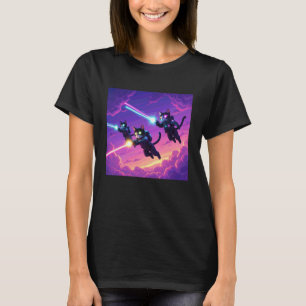 Fliegende Katzen, die Laserstrahlen abfeuern T-Shirt