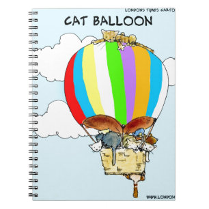 Fliegende Katzen Lustiger Cartoon Notizblock