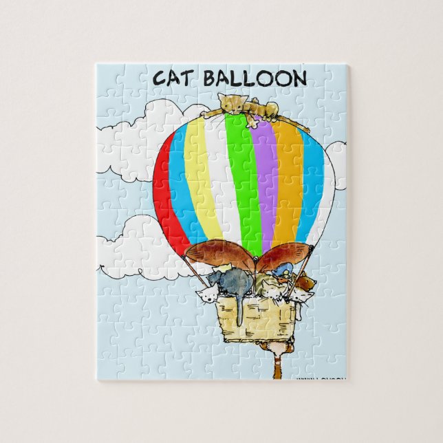 Fliegende Katzen Lustiger Cartoon Puzzle (Vertikal)