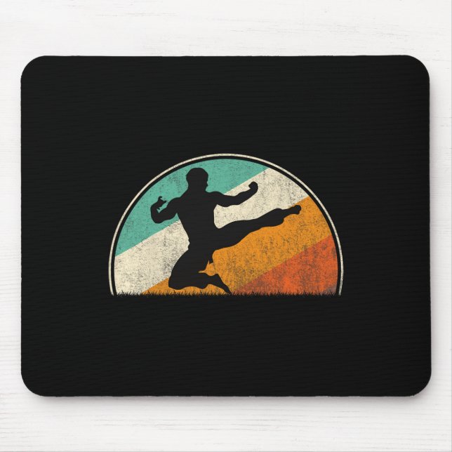 Fliegende Kick-Silhouette  Mousepad (Vorne)