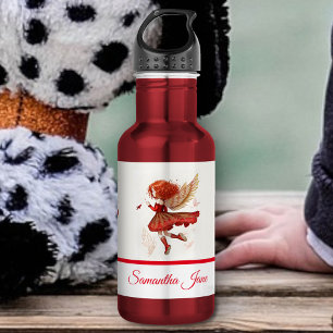 Fliegende kleine rote Feen-Fantasie-Kunst Edelstahlflasche