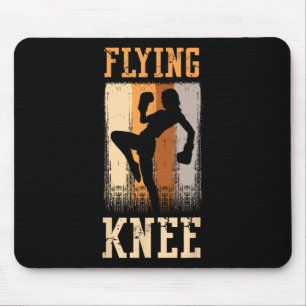 Fliegende Knie-Verteidigung Kick Punch Karate Prof Mousepad