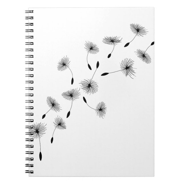 Fliegende Lüster Dandelion Seeds Wind Blume Notizblock (Vorderseite)