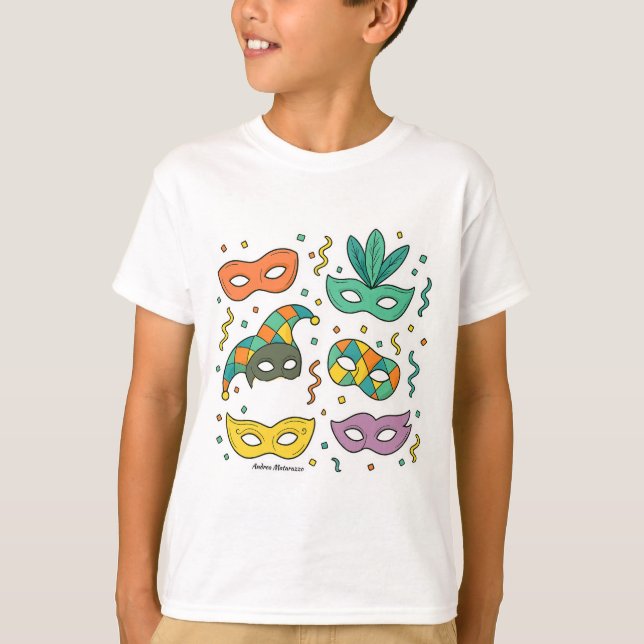 Fliegende Masken T-Shirt (Vorderseite)