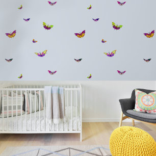 Fliegende mehrfarbige Schmetterlinge für das Babyz Tapete