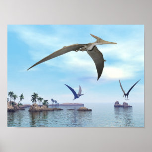Fliegende Pteranodon Dinosaurier - 3D übertragen Poster