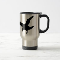 Fliegende Raben-Silhouette-Aluminiumreise-Tasse