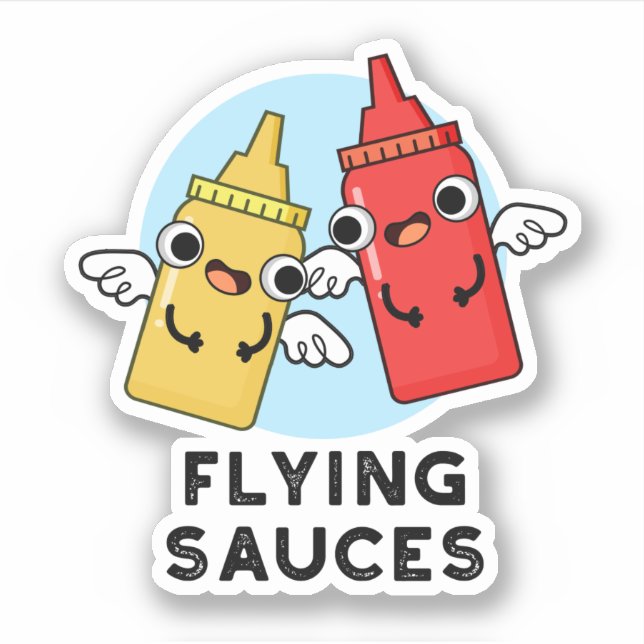 Fliegende Sauces Funny Food Puff Aufkleber (Vorderseite)