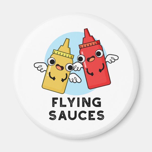 Fliegende Sauces Funny Food Puff Magnet (Vorne)