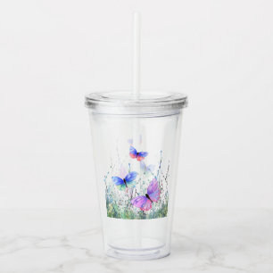Fliegende Schmetterlinge Akrylic Tumbler Acryltrinkbecher