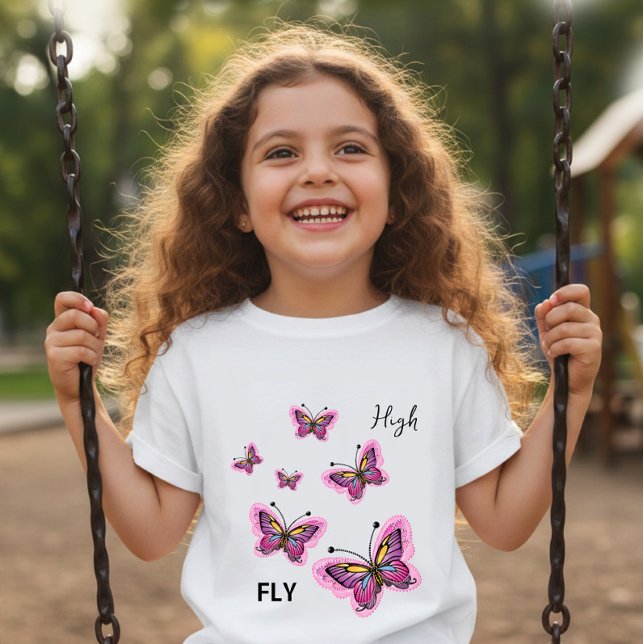 Fliegende Schmetterlinge Baby T-shirt (Von Creator hochgeladen)