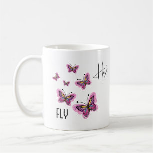 Fliegende Schmetterlinge Kaffeetasse