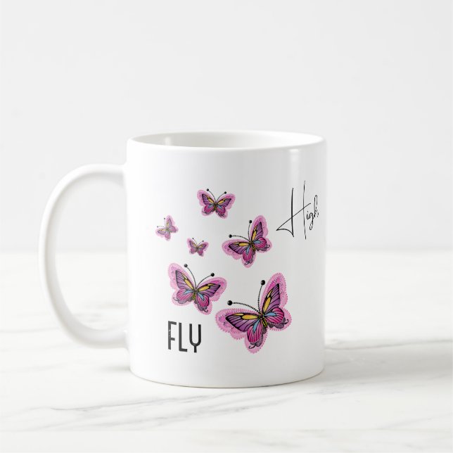 Fliegende Schmetterlinge Kaffeetasse (Links)