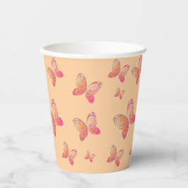 Fliegende Schmetterlinge Naturpapiertassen Pappbecher