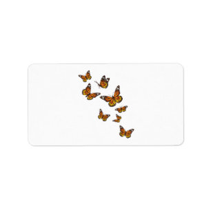 Fliegende Schmetterlinge - Schmetterling Lover Gar Adressaufkleber
