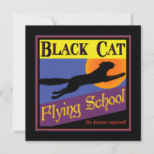 Fliegende-Schule-der-schwarzen-Katze-Individualisi Einladung