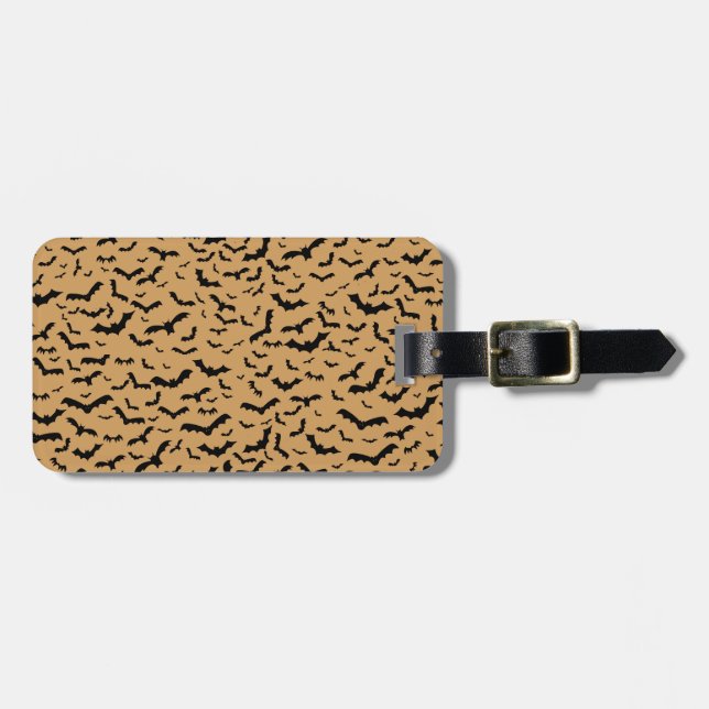 Fliegende schwarze Schläger Gepäckanhänger (Vorderseite horizontal)