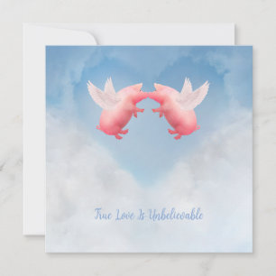 Fliegende Schweine Unglaubliche Liebe Karte