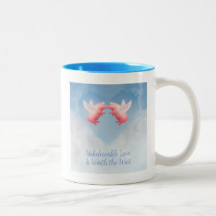 Fliegende Schweine Unglaubliche Liebe Zweifarbige Tasse