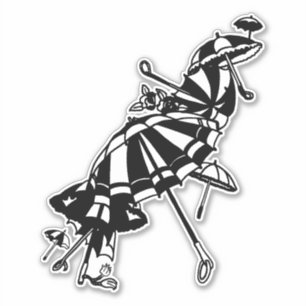 fliegende Sonnenschirme Umbrellas Kunstdruckerei Aufkleber