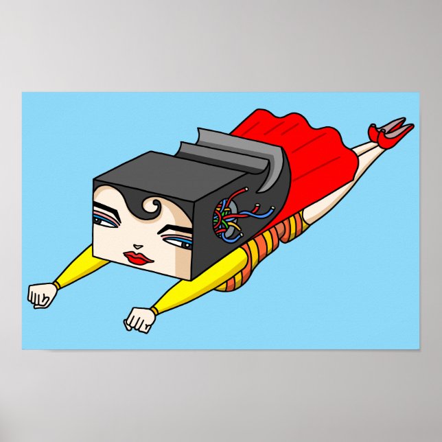 Fliegende starke Frau. Poster (Vorne)
