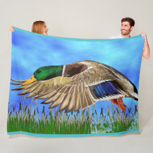 Fliegende Stockente Fleecedecke