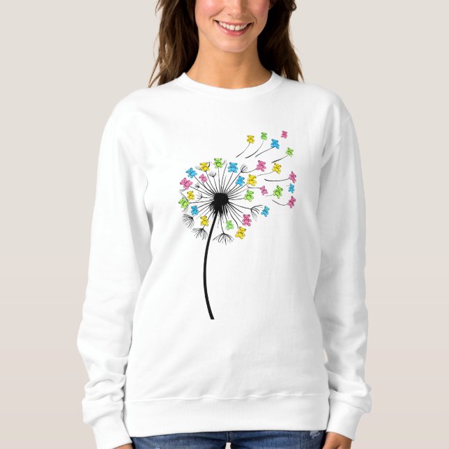 Fliegende süße Bären Löwenzahn-Fluss Sweatshirt (Vorderseite)