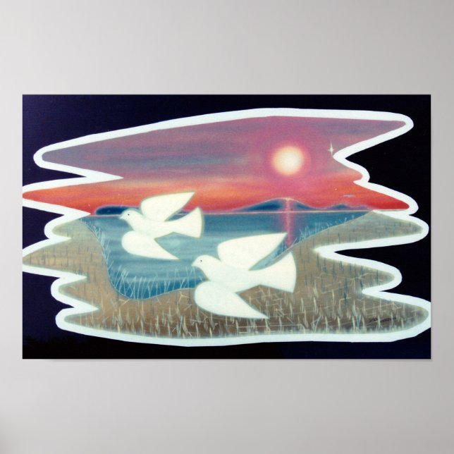Fliegende Tauben Poster (Vorne)