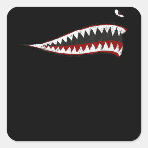 Fliegende Tigers Shark Mouth - Geschenke für Haif Quadratischer Aufkleber