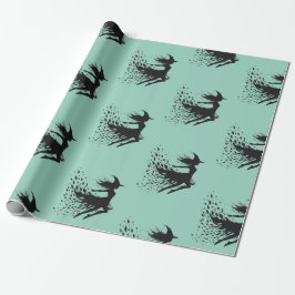 Fliegende Verzauberin Teal Hintergrund Geschenkpapier