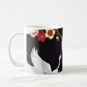 Fliegende Vögel: Kranich Reiher Japanisch. Kaffeetasse