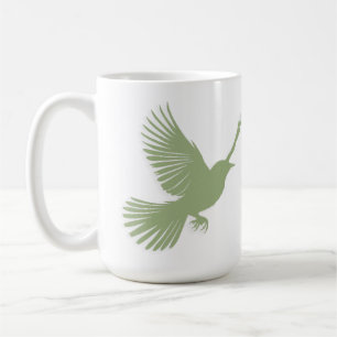 Fliegende Vogel-Silhouette Salbeigrün Skandinavisc Kaffeetasse