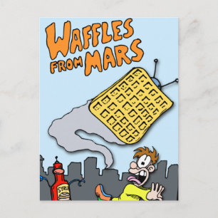 Fliegende Waffeln vom Mars! Postkarte