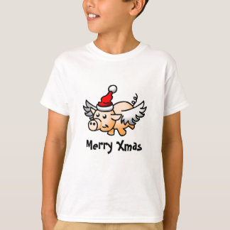 Fliegende Weihnachtsschweinchen-T - Shirt