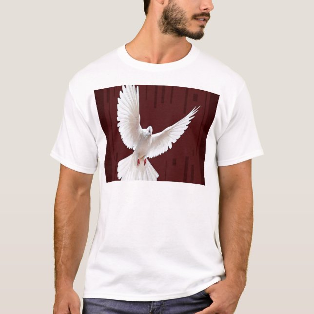 Fliegende Weiß-Tauben-Schokoladen-Farbgeschenke T-Shirt (Vorderseite)